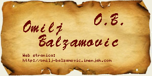 Omilj Balzamović vizit kartica